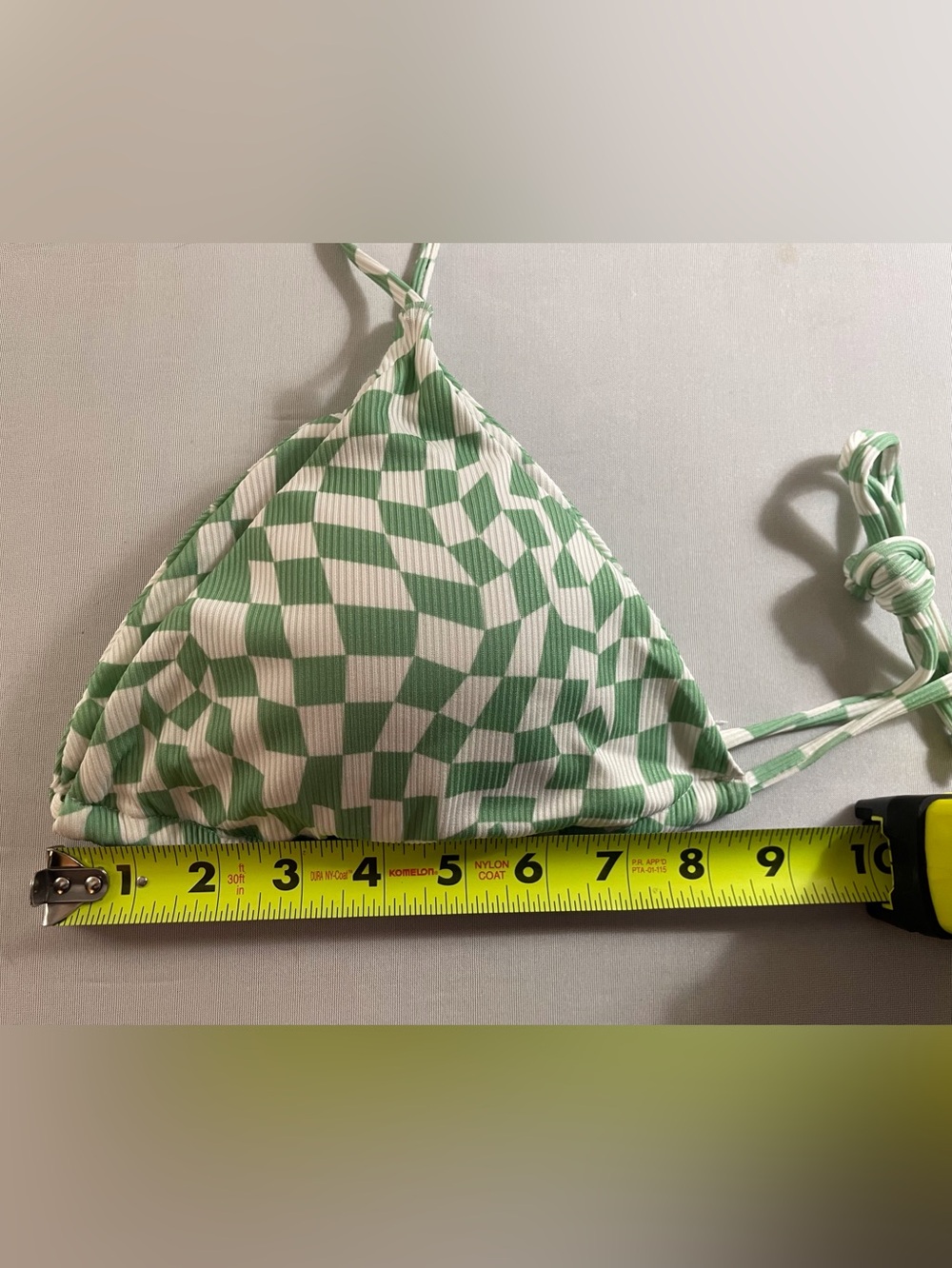Zaful String Bikini Green & White Checkered Size 8 - Picture 11 of 14